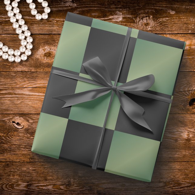 Modernes, grün-schwarzes Licht Geschenkpapier (Von Creator hochgeladen)