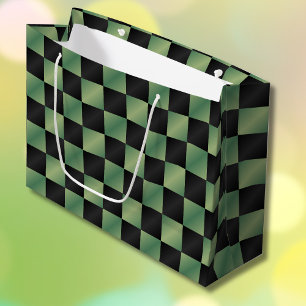 Modernes, grün-schwarzes Licht Große Geschenktüte