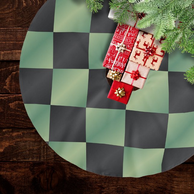 Modernes, grün-schwarzes Licht Polyester Weihnachtsbaumdecke (Von Creator hochgeladen)