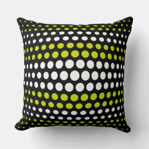 Modernes, grün-weißes Polka-Dots-Muster Kissen