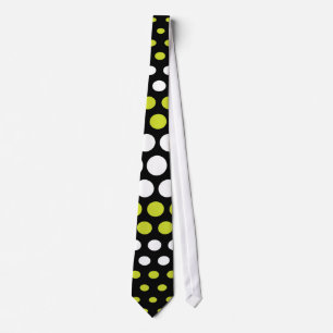 Modernes, grün-weißes Polka-Dots-Muster Krawatte