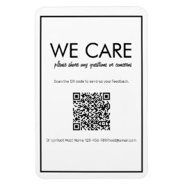 Modernes, grundlegendes White QR Code Feedback Mag Magnet