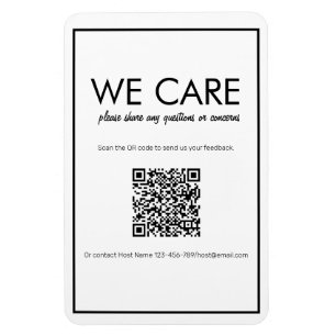 Modernes, grundlegendes White QR Code Feedback Mag Magnet