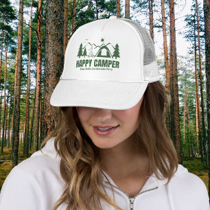 Modernes grünes Camping Junggesellinnen-Wochenende Truckerkappe