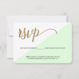 Modernes grünes Gold UAWG ohne Mailing Reservierun RSVP Karte