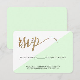 Modernes grünes Gold UAWG ohne Mailing Reservierun RSVP Karte