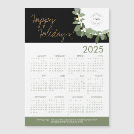 Modernes, grünes, schwarzes Logo hier, Kalender 20 Magnetkarte