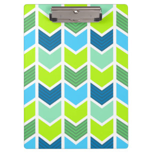 Modernes grünes und blaues geometrisches Zickzack Klemmbrett