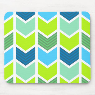 Modernes grünes und blaues geometrisches Zickzack Mousepad
