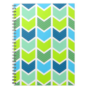 Modernes grünes und blaues geometrisches Zickzack Notizblock