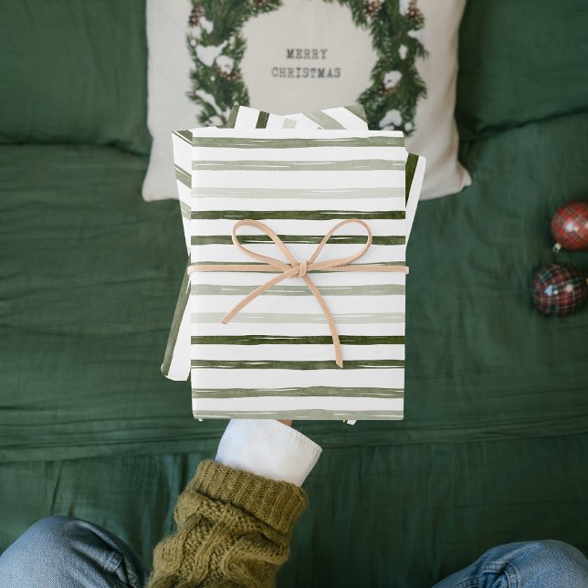 Modernes Grünes Weihnachtsmuster Geschenkpapier Set (Von Creator hochgeladen)