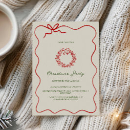 Modernes grünes Whimsisches Weihnachtsfest-Party Einladung