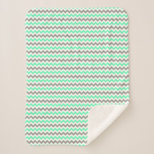Modernes, grünes, Zickzack Muster Sherpadecke