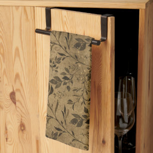 Modernes Grunge Leaf Muster - Küchentücher