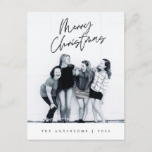 Modernes Gruß, frohe Weihnachten Familie Foto Pos