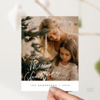 Modernes Gruß, frohe Weihnachten Familie Foto Pos