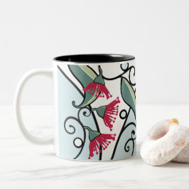 Modernes Gumnut-Design mit hellblauem Hintergrund Zweifarbige Tasse