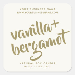 Modernes Gütezeichen für Elfenbein Quadratischer Aufkleber