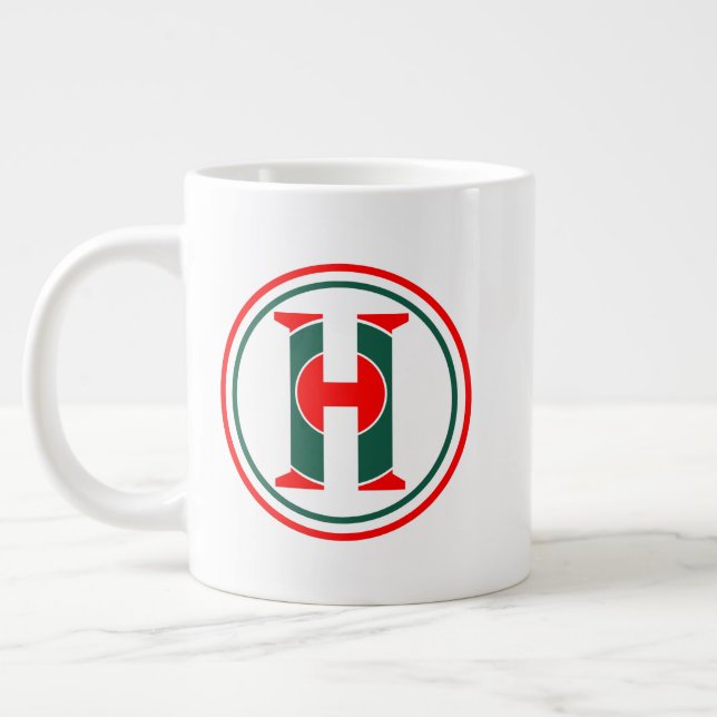 Modernes H-Buchstaben-Logo Jumbo-Tasse (Links)