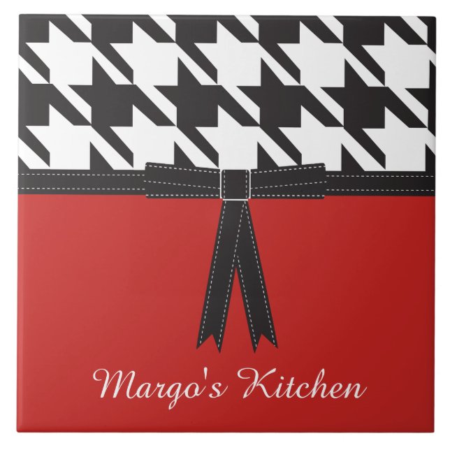 Modernes Hahnentrittmuster Fliese (Vorderseite)