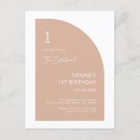 Modernes Halbarsch Rosa Mädchen 1. Geburtstag Invi