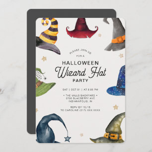 Modernes Halloween-Grey-Wizard-Party Einladung