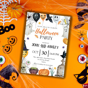 Modernes Halloween-Party für Kinder und Erwachsene Einladung