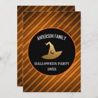 Modernes Halloween-Party Orange und Schwarze Hexe