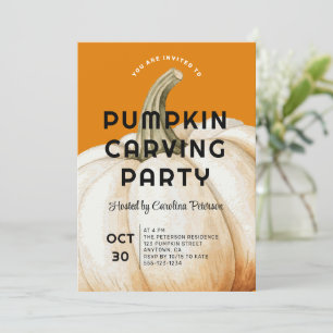 Modernes Halloween Pumpkin Carving Family Party Einladung