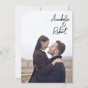 Modernes handgeschriebenes Creme-Foto Save The Date