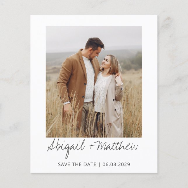 Modernes handgeschriebenes Foto Save the Date Einl Flyer (Vorne)
