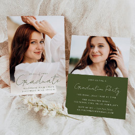 Modernes, handgeschriebenes Green Script 2 Foto Ab Einladung