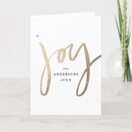 Modernes handgeschriebenes Joy Gold Non-Foto Feiertagskarte