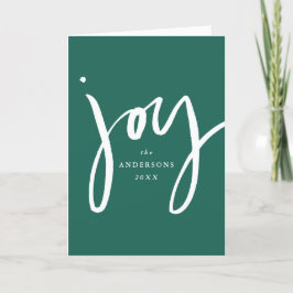 Modernes handgeschriebenes Joy Green Non-Foto Feiertagskarte