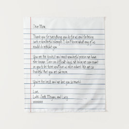 Modernes handgeschriebenes Letter Notebook-Papier  Wandteppich