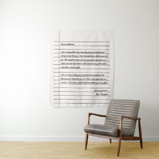 Modernes handgeschriebenes Letter Notebook-Papier  Wandteppich