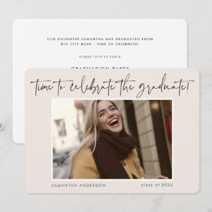 Modernes handgeschriebenes Script-Foto 2022 Abschl Einladung