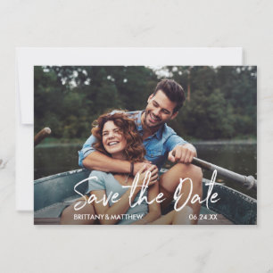 Modernes handgeschriebenes Script-Foto Save The Date