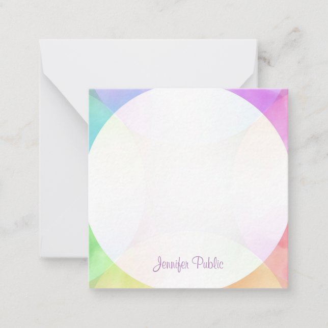 Modernes handgeschriebenes Script Monogram Mitteilungskarte (Vorderseite)