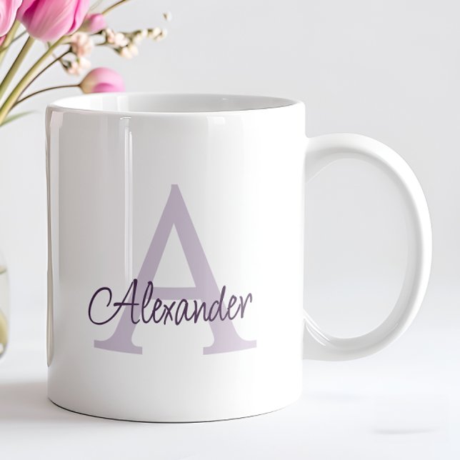 Modernes handgeschriebenes Script Monogram & Name Kaffeetasse (Von Creator hochgeladen)