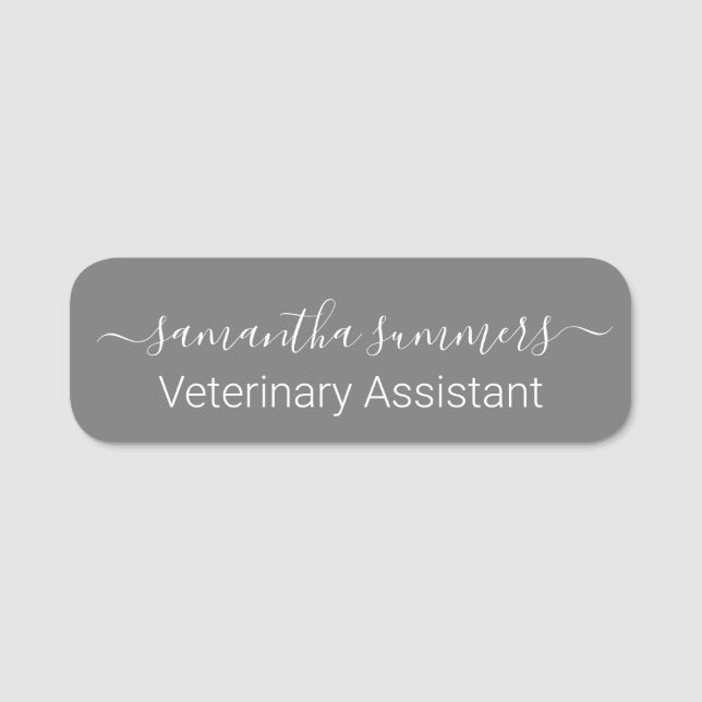 Modernes handgeschriebenes Skript benutzerdefinier Namensschild (Vorderseite)