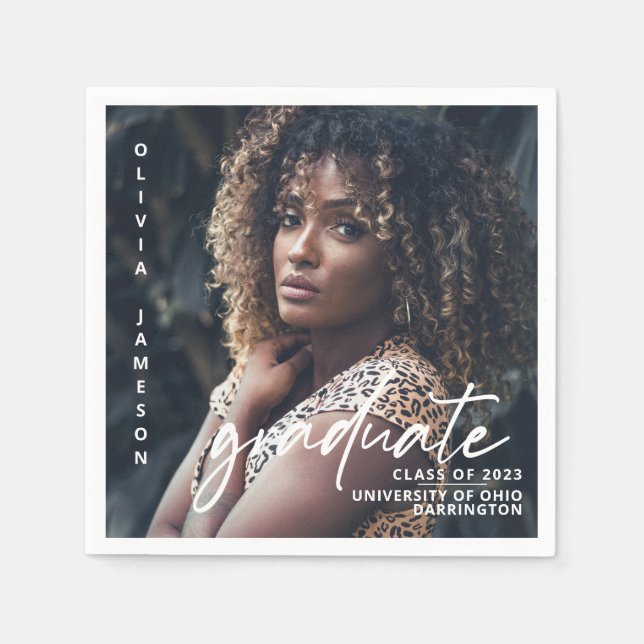 Modernes, handgeschriebenes Skript | FOTO Serviette (Vorderseite)