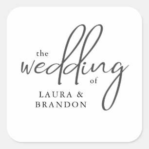 Modernes handgeschriebenes Skript für benutzerdefi Quadratischer Aufkleber