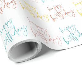 Modernes handgeschriebenes Skript-Happy Birthday Geschenkpapier