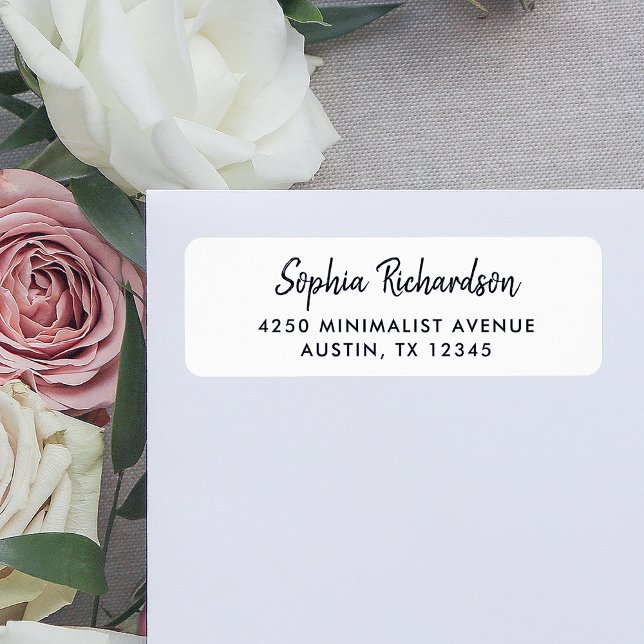 Modernes handgeschriebenes Skript | RÜCKSENDEADRES (Simple and minimalist return address labels with modern handwritten script)