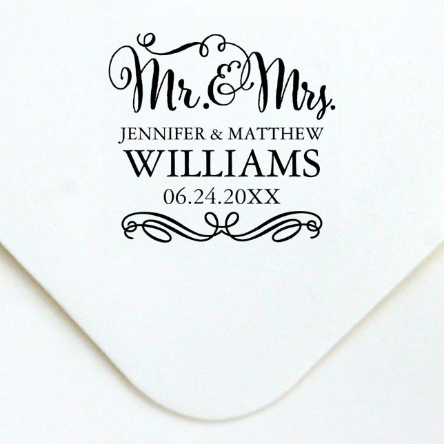 Modernes handgeschriebenes SkriptWedding Monogram Permastempel (Von Creator hochgeladen)
