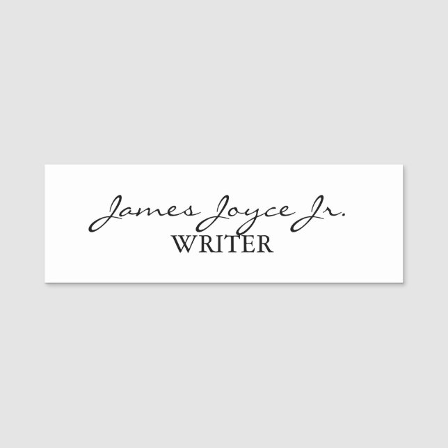 Modernes handgeschriebenes, stylisches Minimalisti Namensschild (Vorderseite)