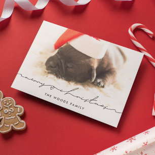 Modernes, handgeschriebenes Weihnachts-Foto Feiertagskarte