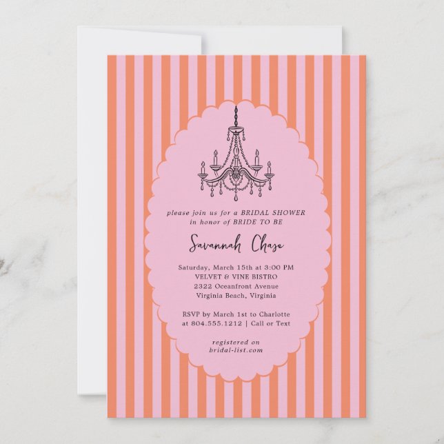 Modernes handgezeichnetes Brautparty Einladung (Vorderseite)