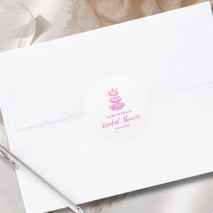 Modernes, handgezeichnetes rosa Brautparty Runder Aufkleber